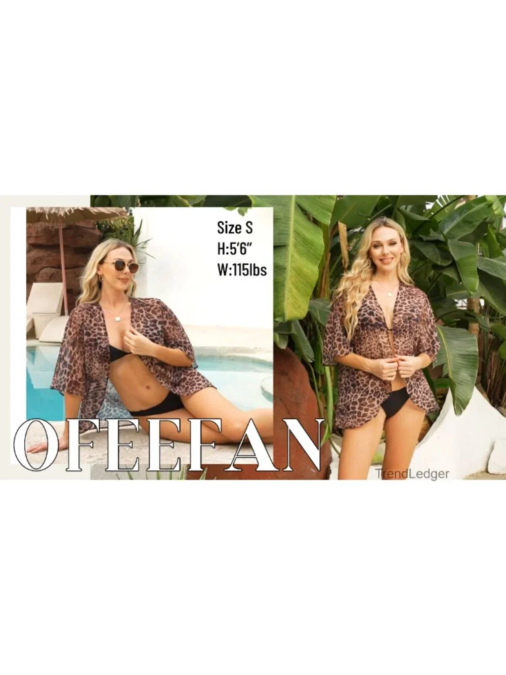 3/4 Sleeve Beach Cover Up Cardigan Loose Fit Flowy Summer Blouse - Picture 6 of 6